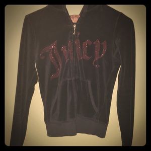 Juicy Couture Navy Blue Velvet Hoodie